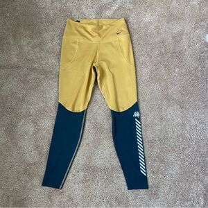 women’s M Nike Gold and Blue Leggings